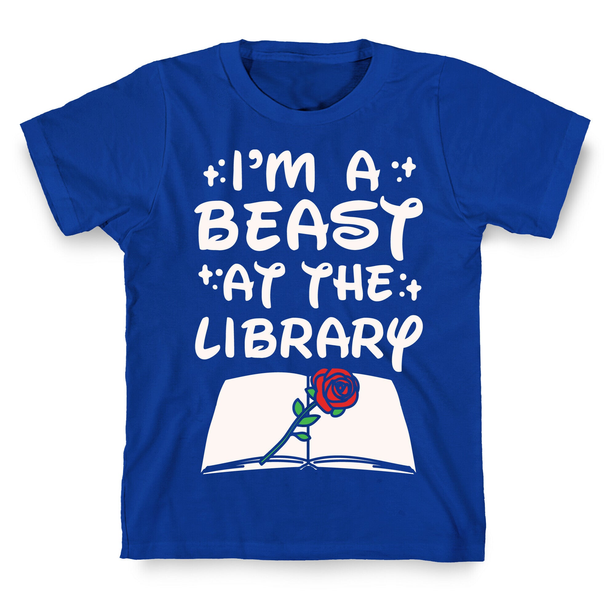 I'm A Beast At The Library Parody White Print T-Shirt